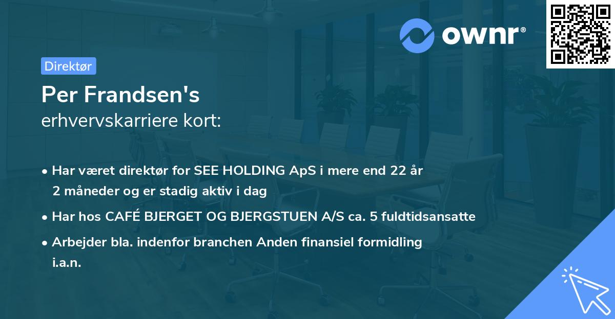 Per Frandsen's erhvervskarriere kort