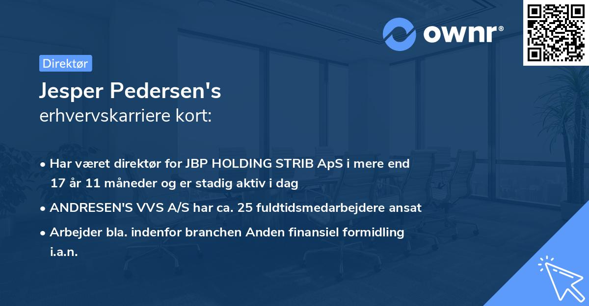 Jesper Pedersen's erhvervskarriere kort
