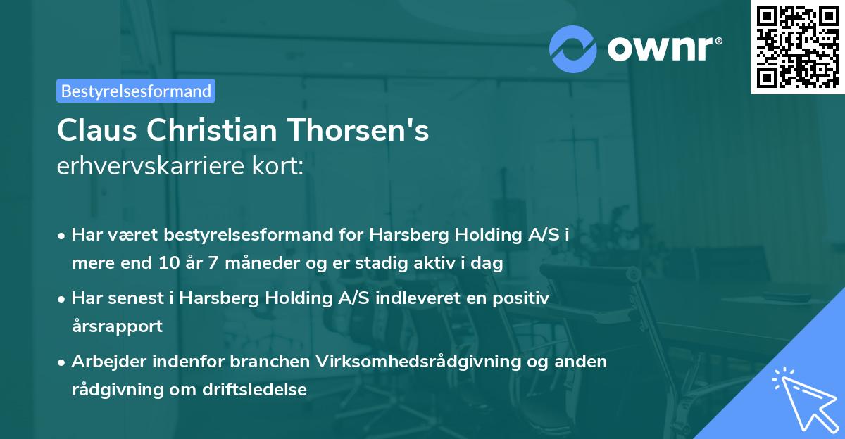 Claus Christian Thorsen's erhvervskarriere kort