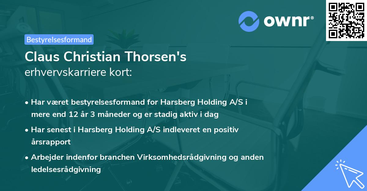Claus Christian Thorsen's erhvervskarriere kort