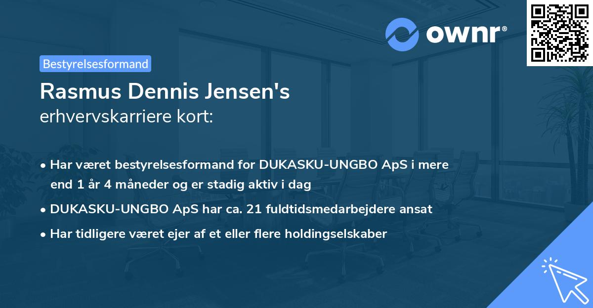 Rasmus Dennis Jensen's erhvervskarriere kort