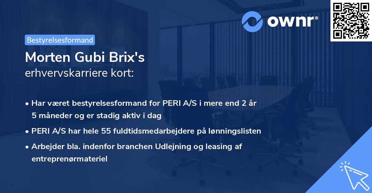 Morten Gubi Brix's erhvervskarriere kort