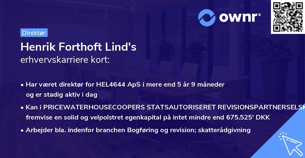 Henrik Forthoft Lind's erhvervskarriere kort