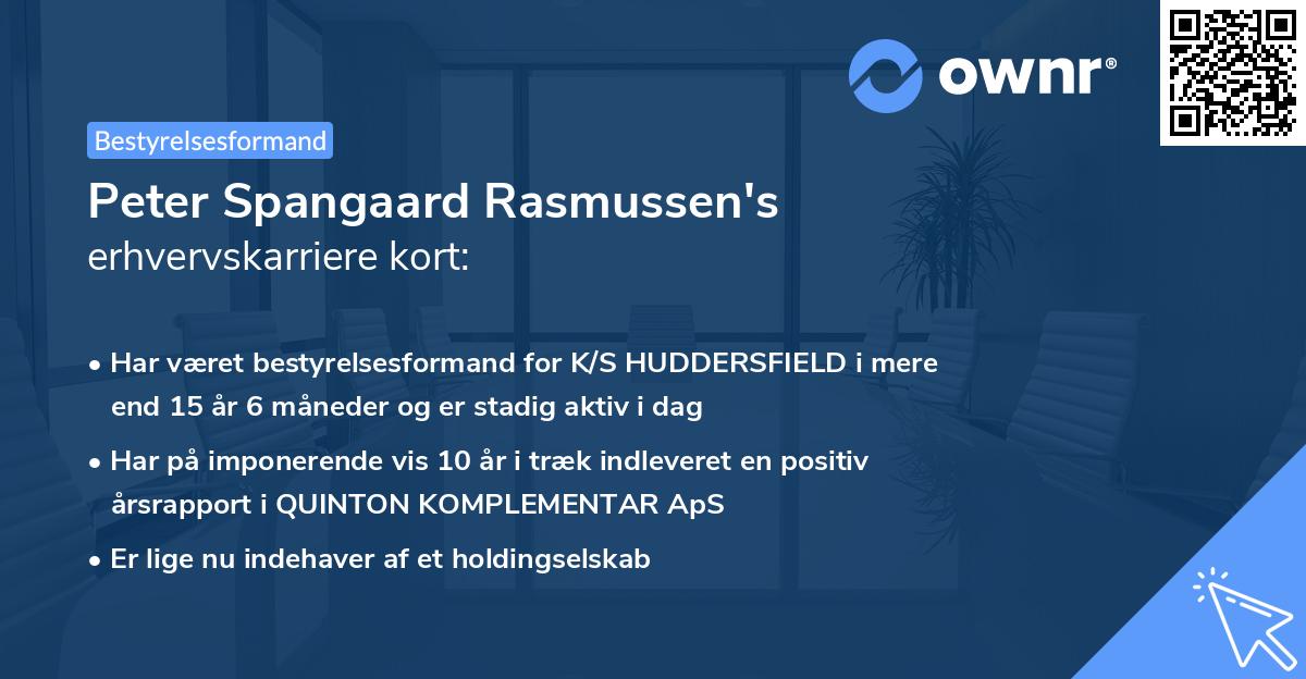 Peter Spangaard Rasmussen's erhvervskarriere kort