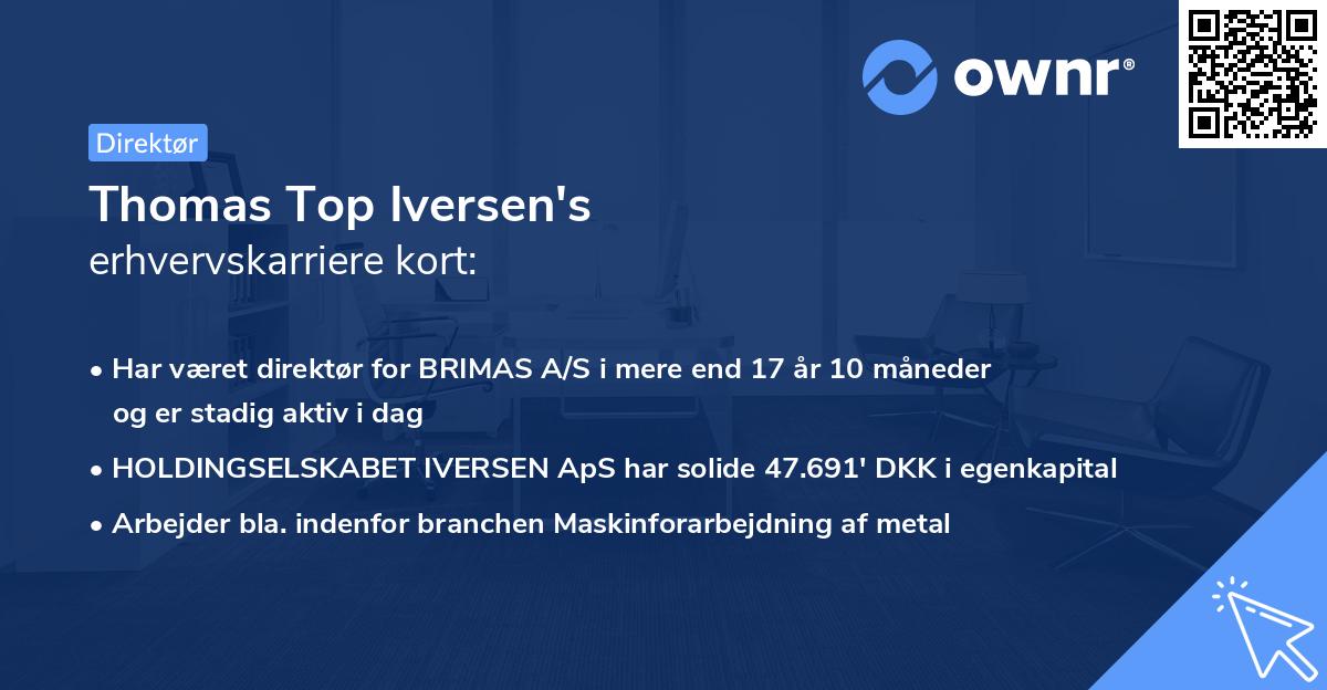 Thomas Top Iversen's erhvervskarriere kort