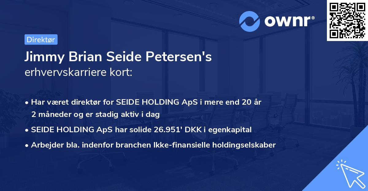 Jimmy Brian Seide Petersen's erhvervskarriere kort