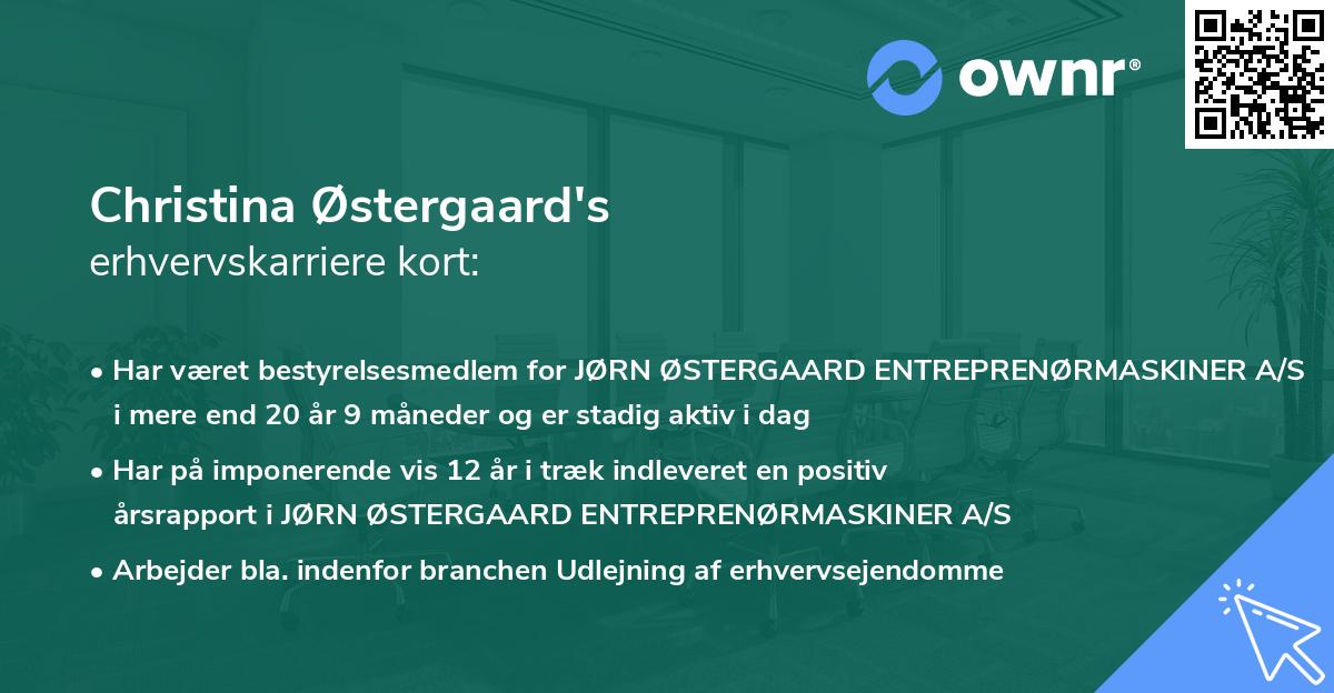 Christina Østergaard's erhvervskarriere kort