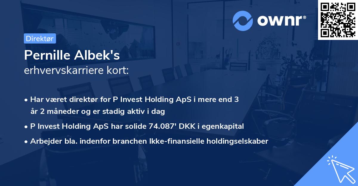 Pernille Albek's erhvervskarriere kort