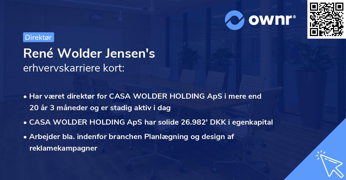 René Wolder Jensen's erhvervskarriere kort