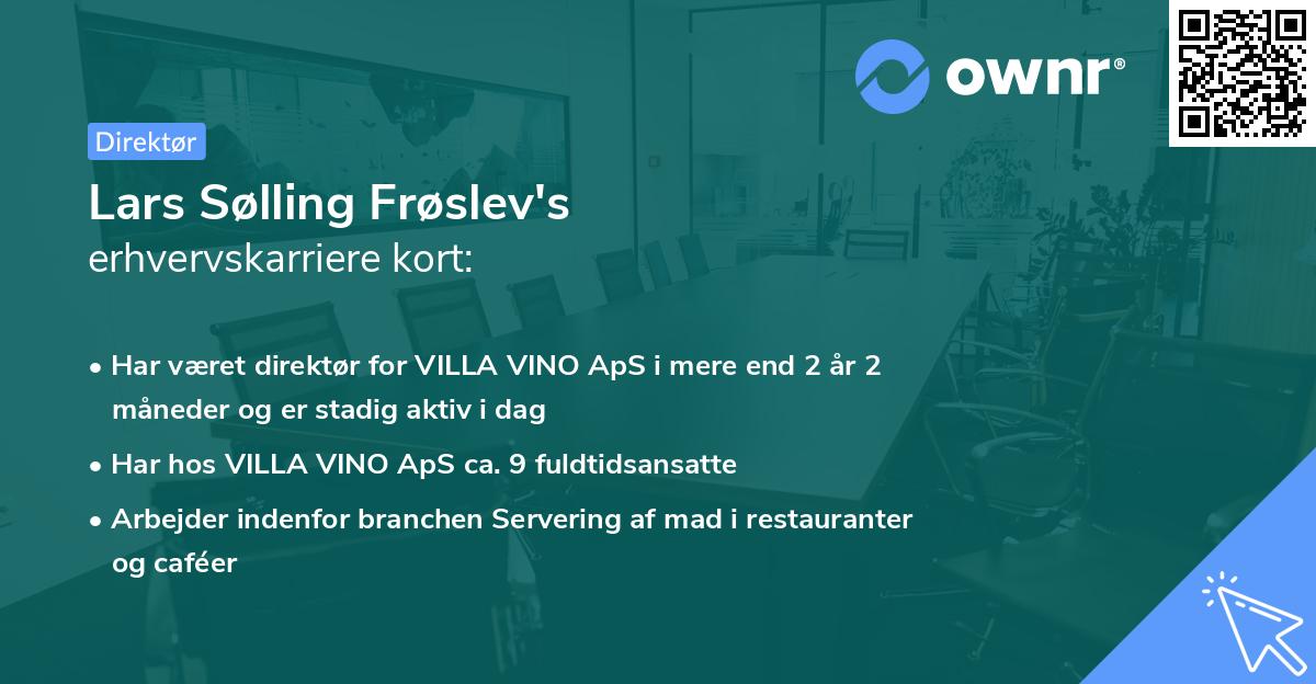 Lars Sølling Frøslev's erhvervskarriere kort