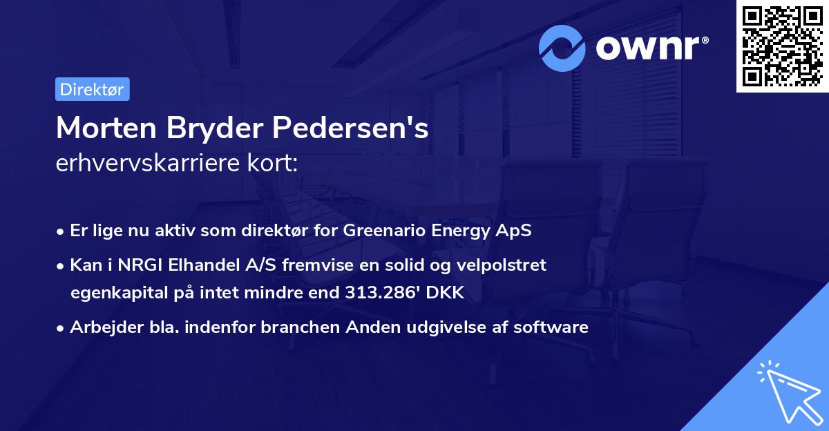 Morten Bryder Pedersen's erhvervskarriere kort