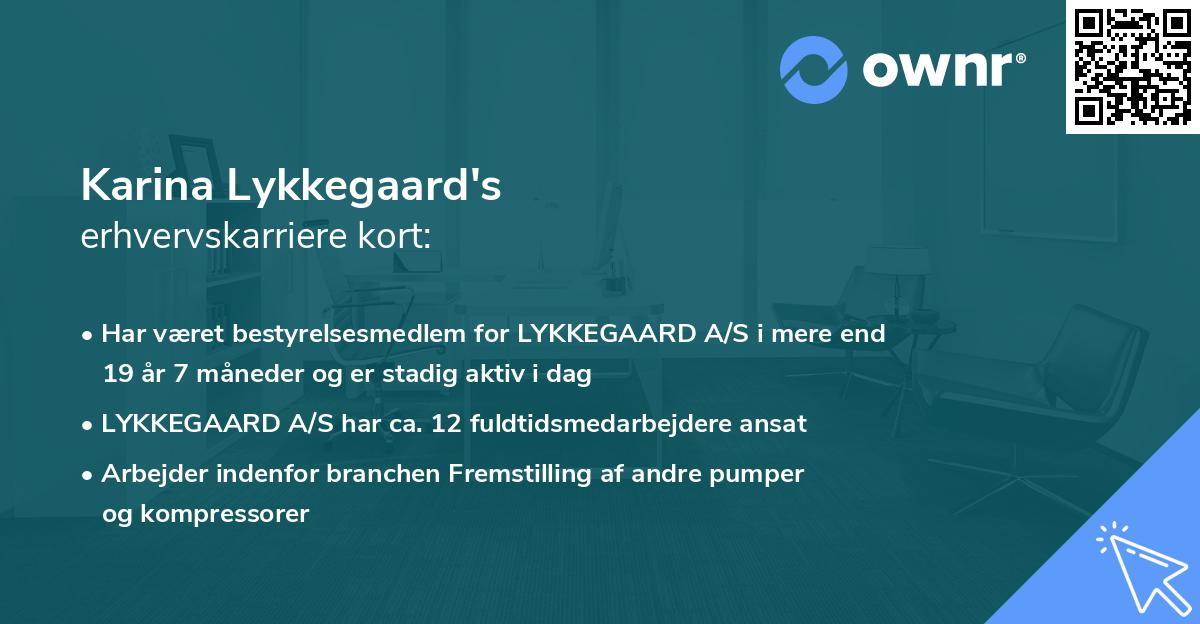Karina Lykkegaard's erhvervskarriere kort