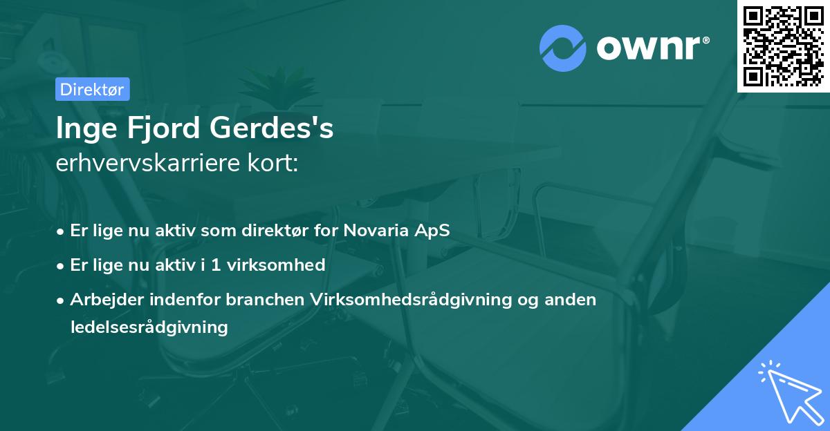 Inge Fjord Gerdes's erhvervskarriere kort