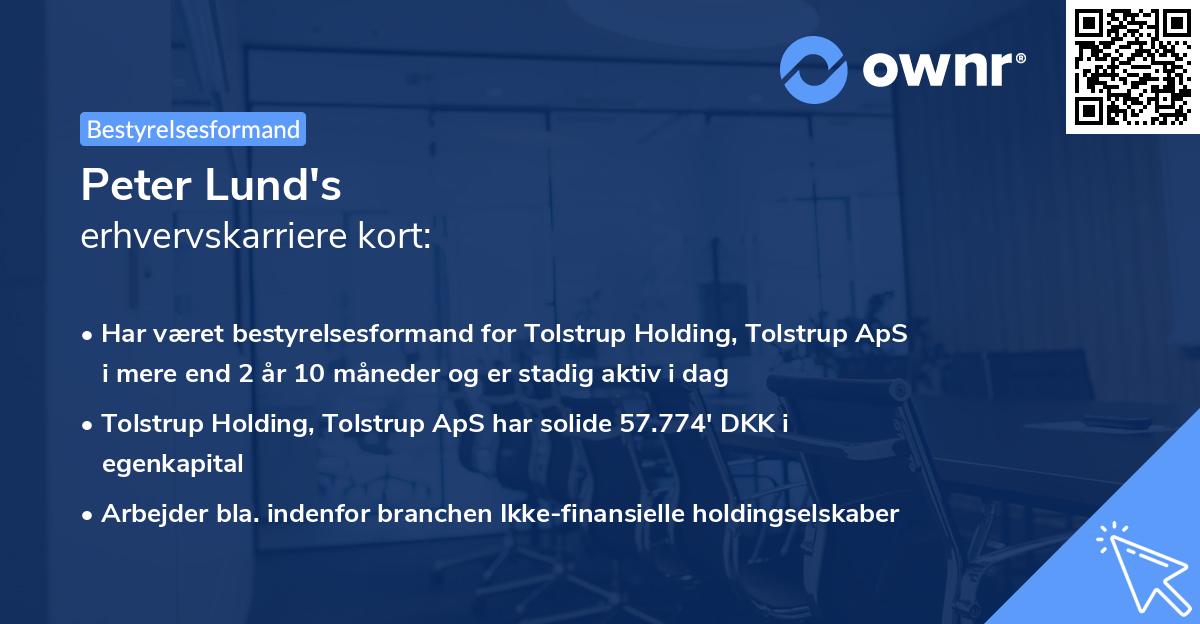 Peter Lund's erhvervskarriere kort