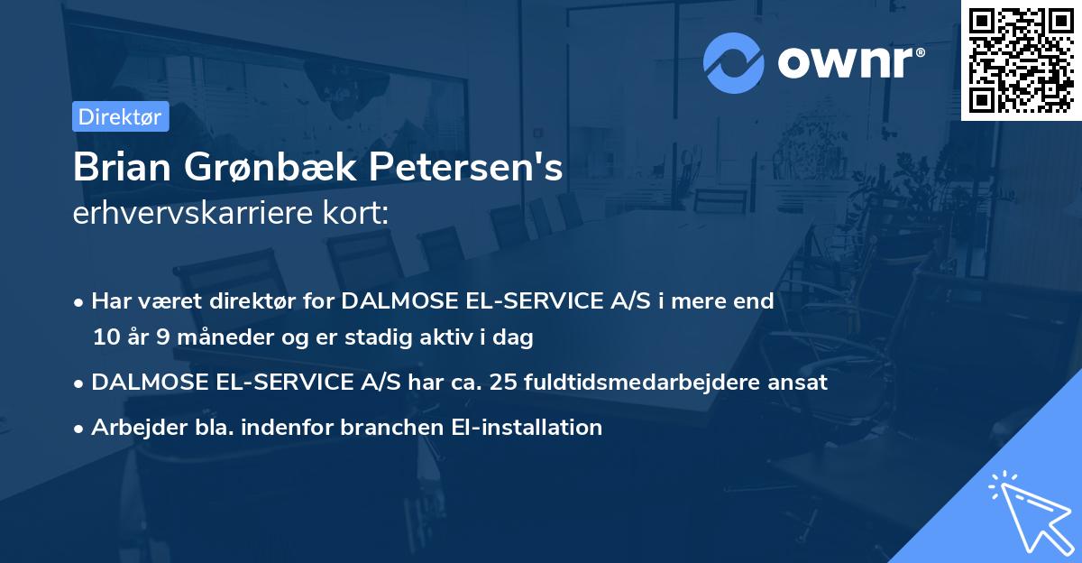 Brian Grønbæk Petersen's erhvervskarriere kort