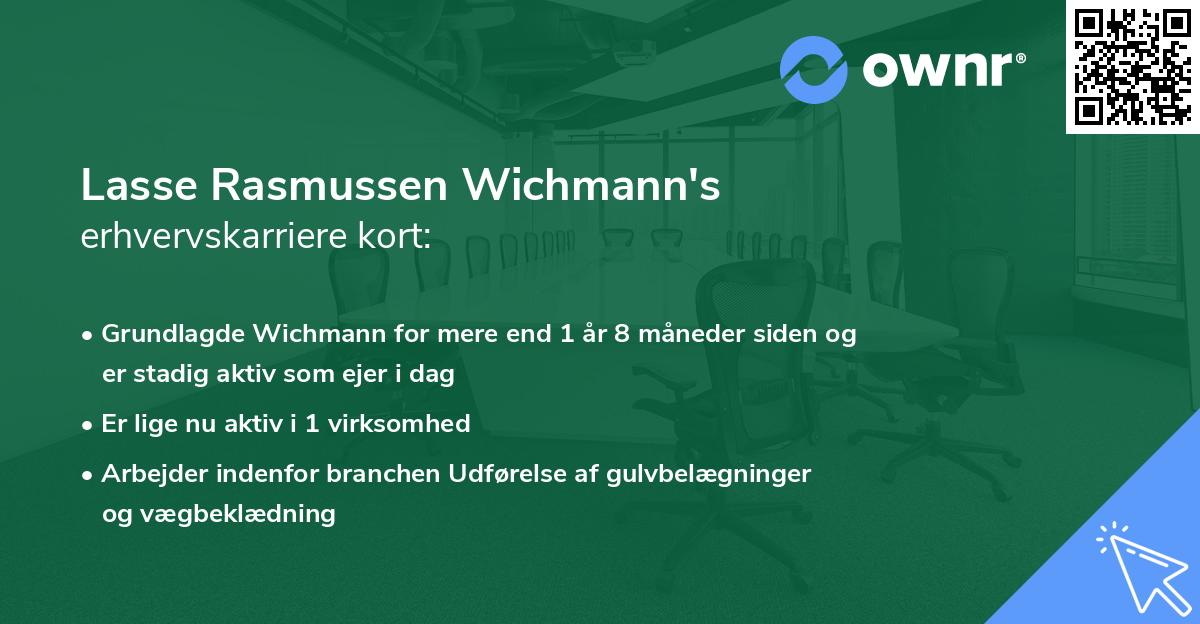 Lasse Rasmussen Wichmann's erhvervskarriere kort