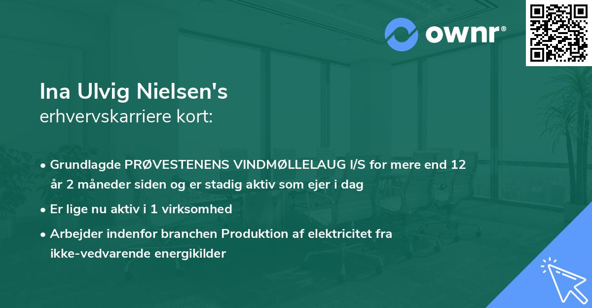 Ina Ulvig Nielsen's erhvervskarriere kort