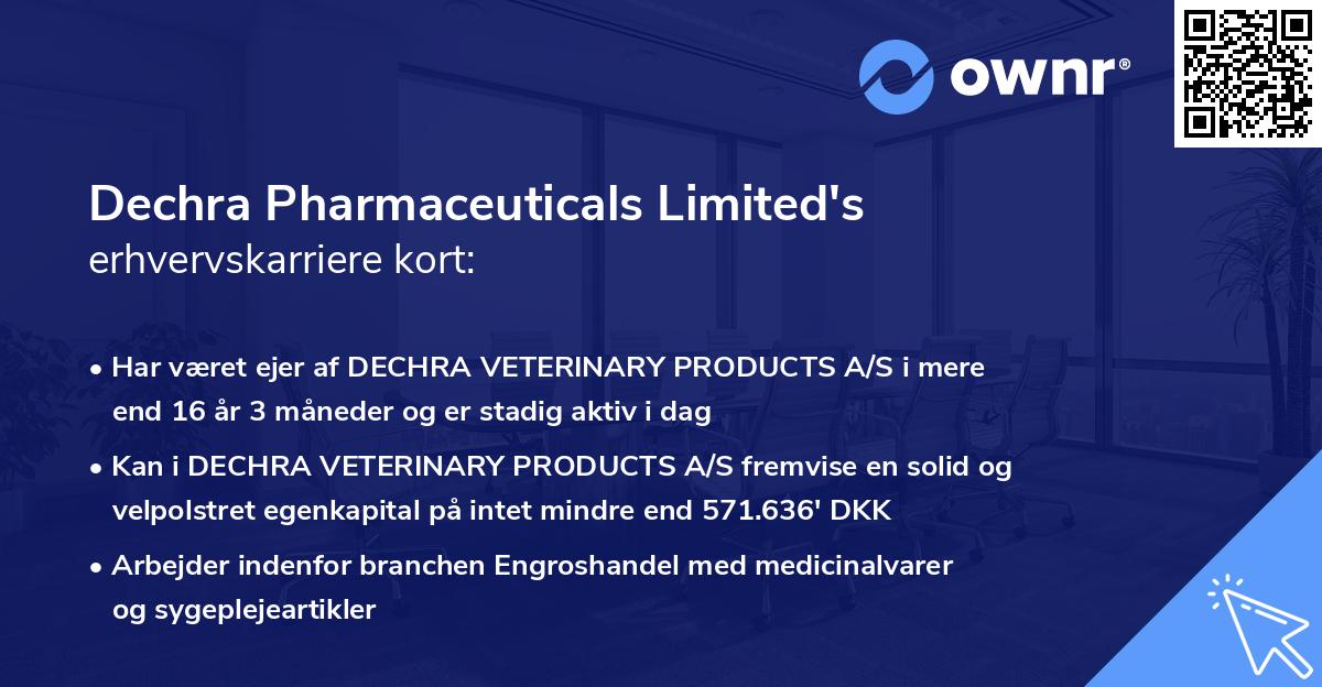 Dechra Pharmaceuticals Limited's erhvervskarriere kort