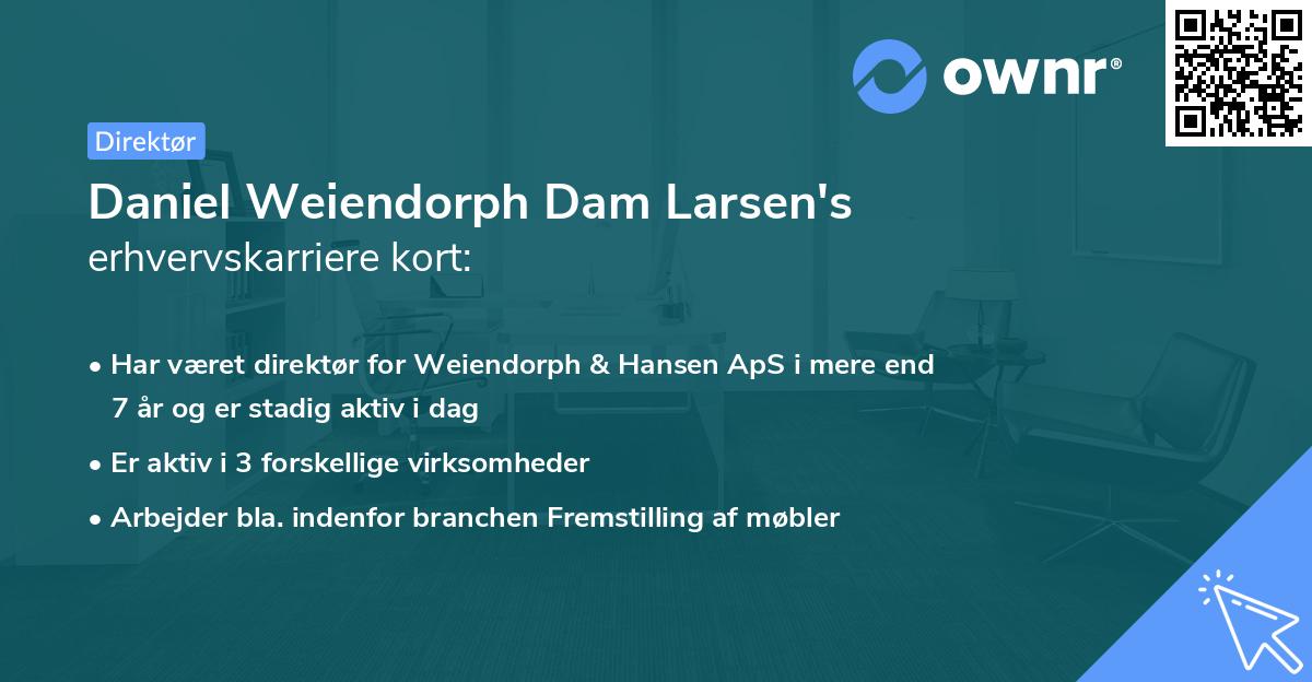 Daniel Weiendorph Dam Larsen's erhvervskarriere kort