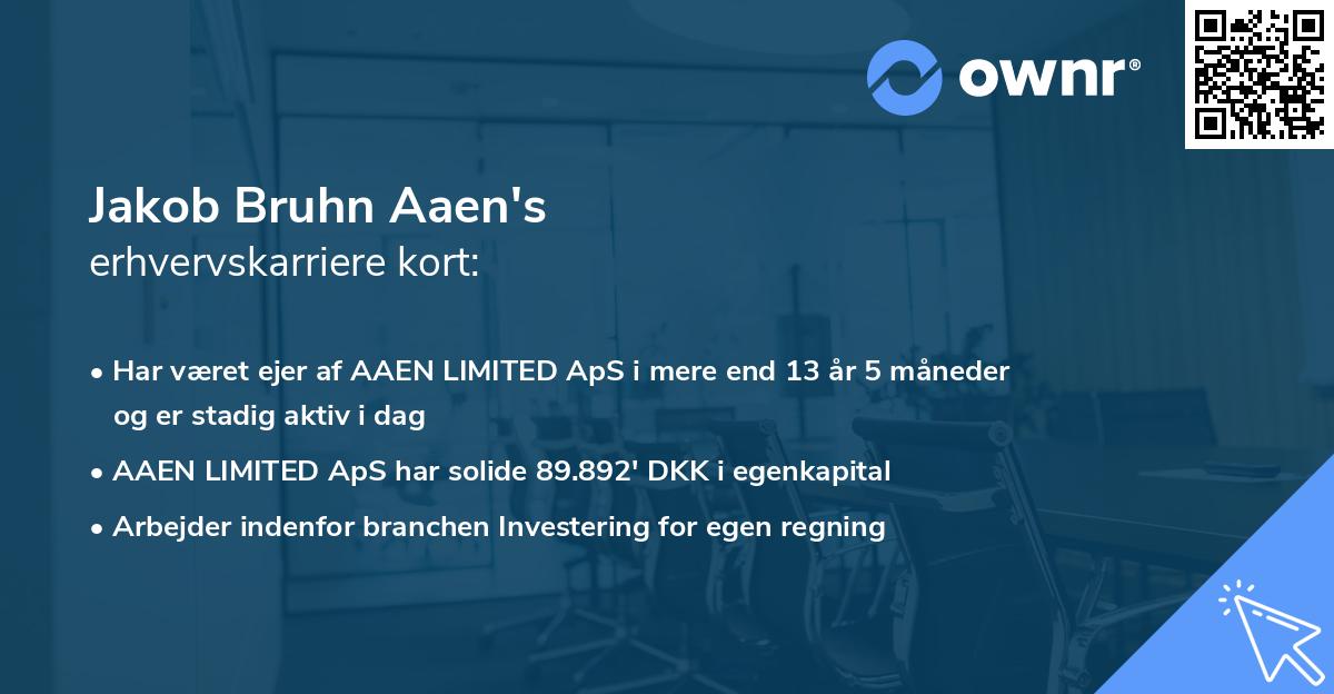 Jakob Bruhn Aaen's erhvervskarriere kort