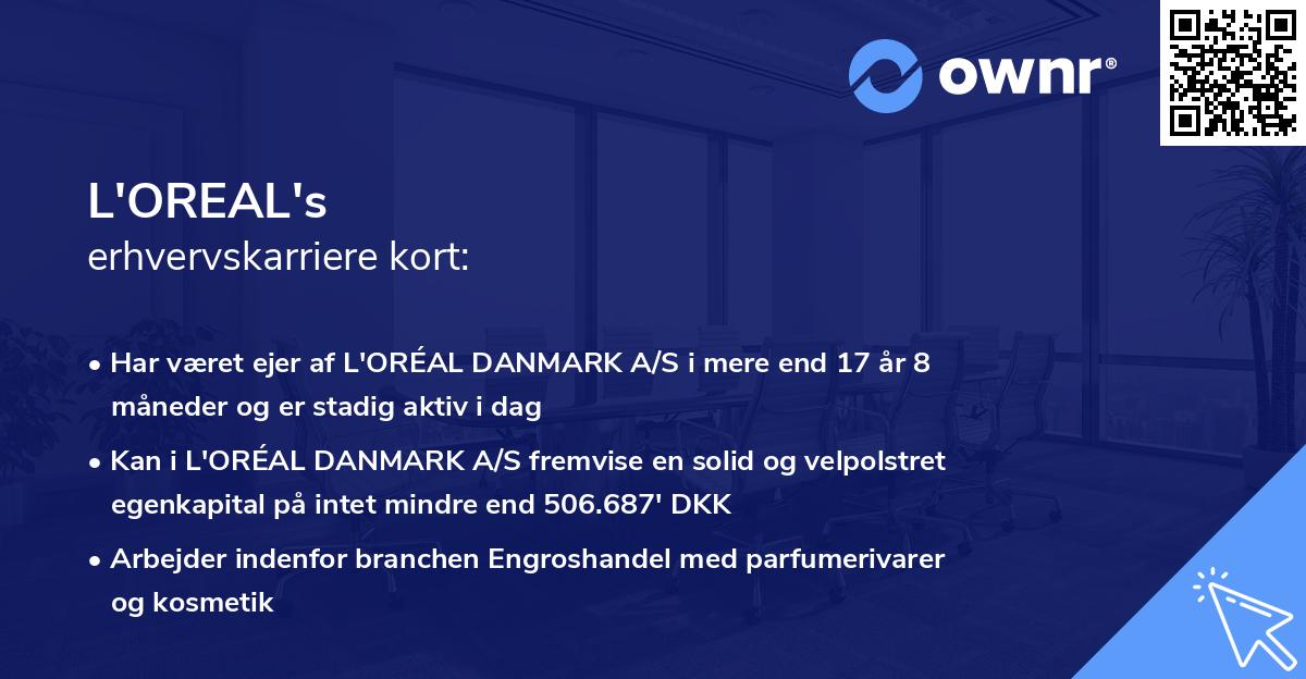 L'OREAL's erhvervskarriere kort