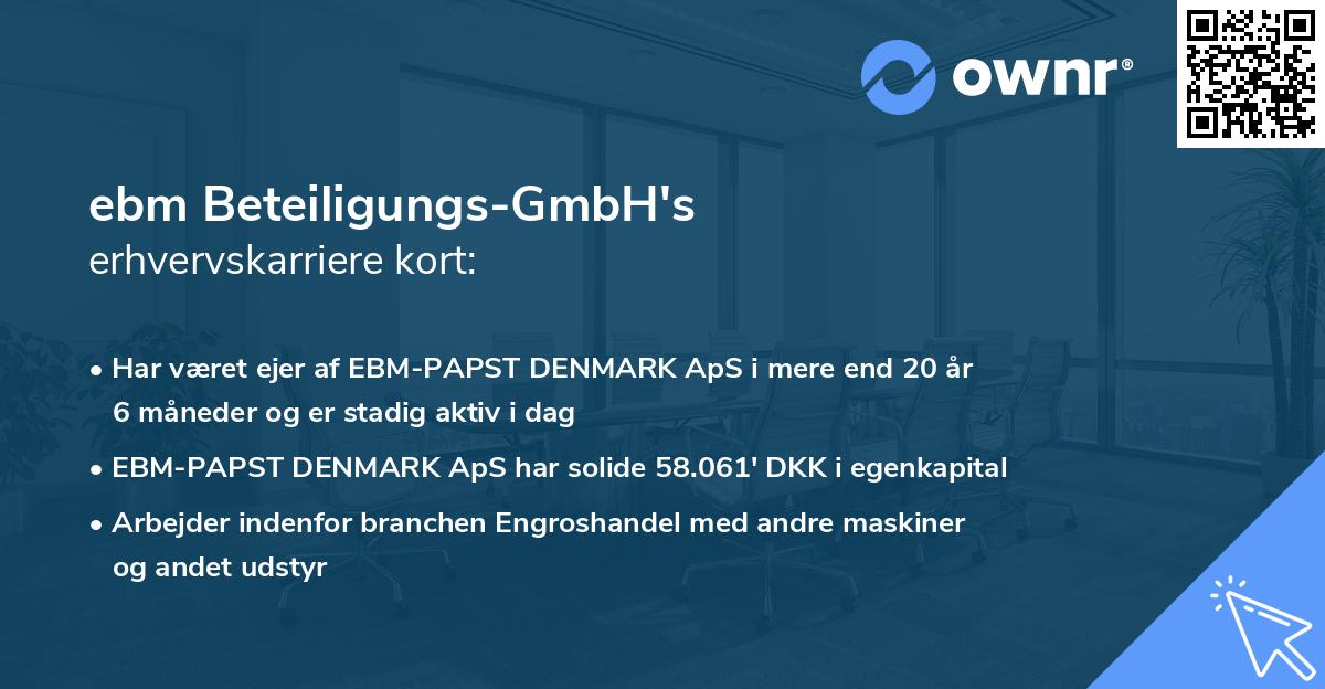 ebm Beteiligungs-GmbH's erhvervskarriere kort