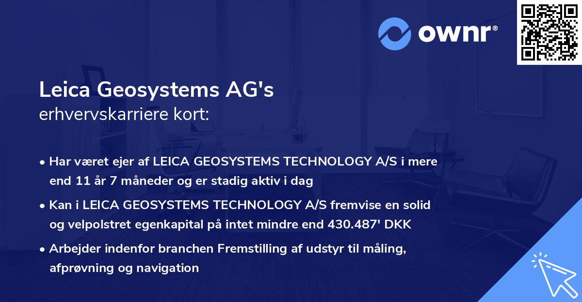 Leica Geosystems AG's erhvervskarriere kort