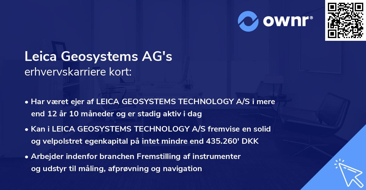 Leica Geosystems AG's erhvervskarriere kort