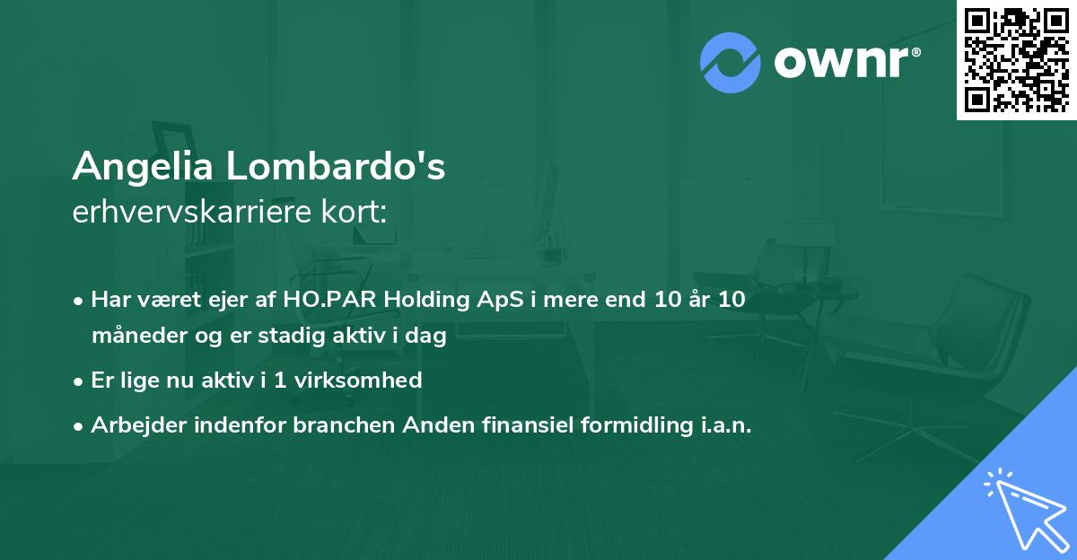 Angelia Lombardo's erhvervskarriere kort