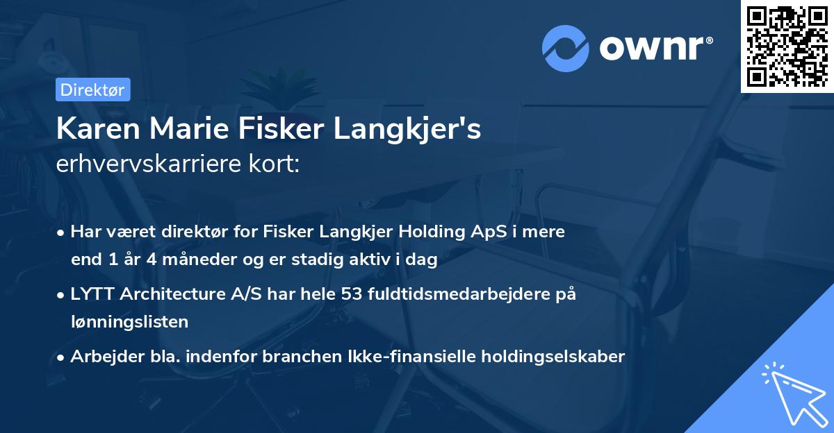 Karen Marie Fisker Langkjer's erhvervskarriere kort