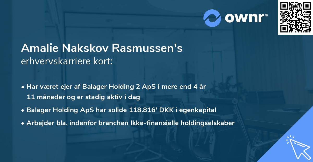 Amalie Nakskov Rasmussen's erhvervskarriere kort