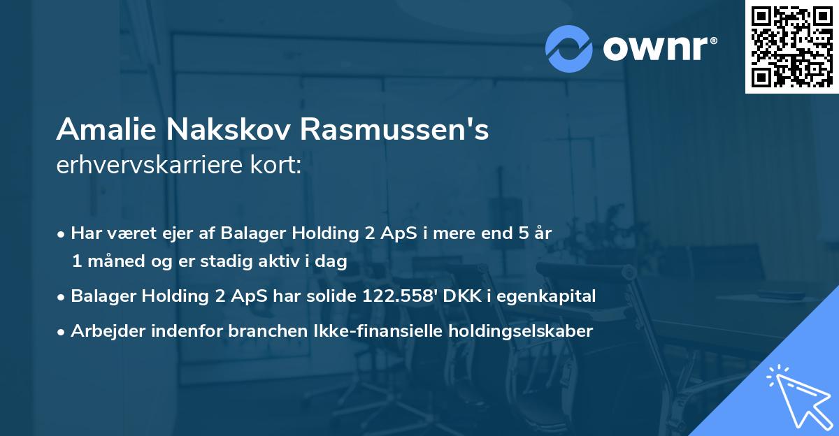 Amalie Nakskov Rasmussen's erhvervskarriere kort