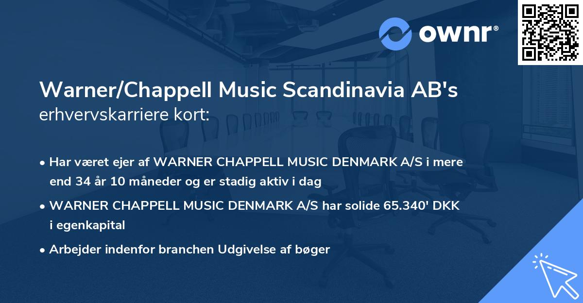 Warner/Chappell Music Scandinavia AB's erhvervskarriere kort