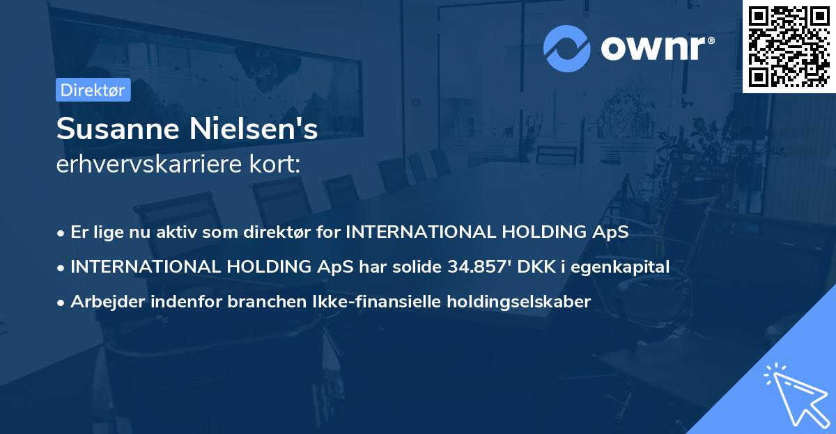 Susanne Nielsen's erhvervskarriere kort