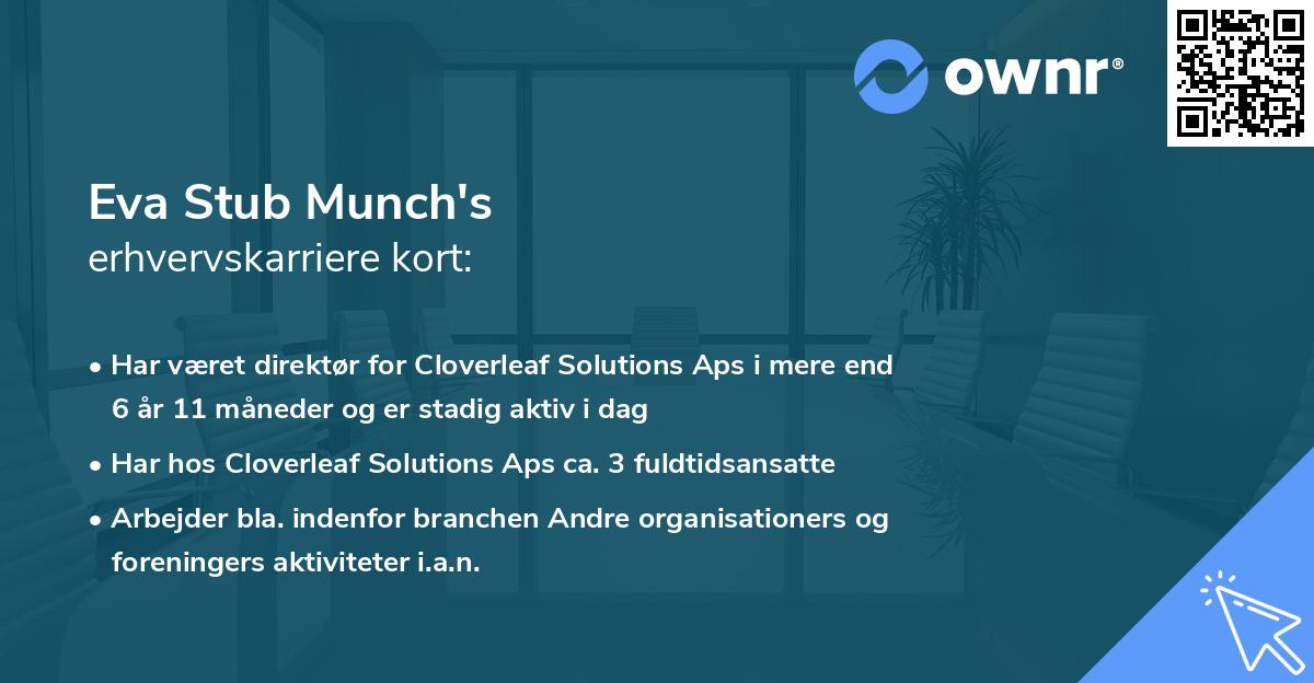 Eva Stub Munch's erhvervskarriere kort