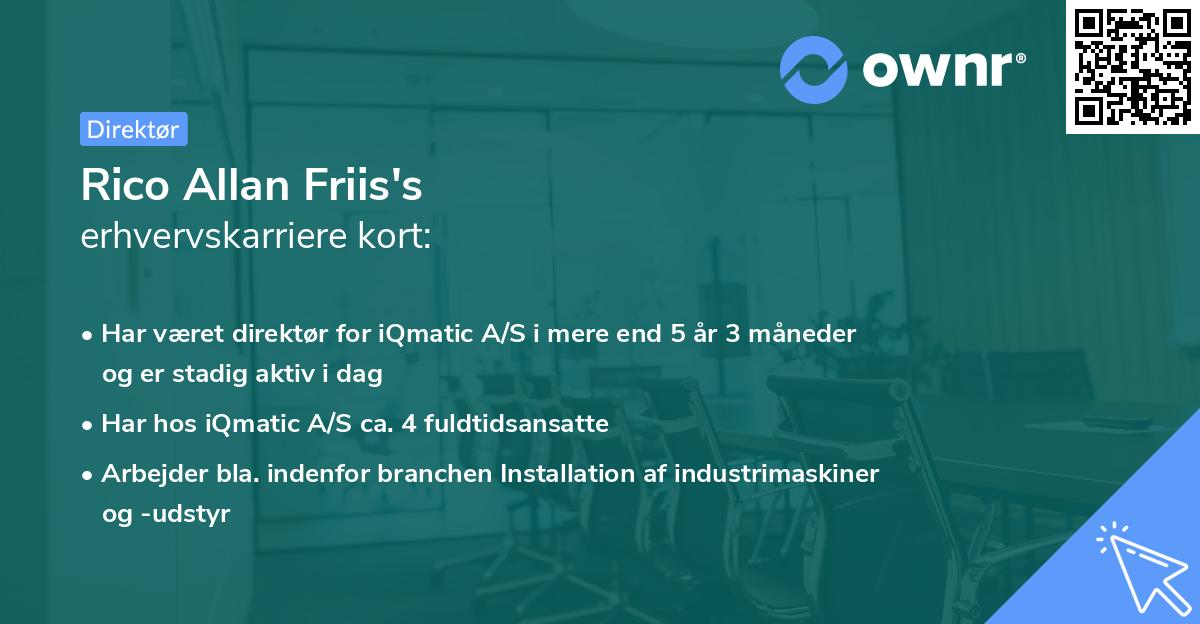 Rico Allan Friis's erhvervskarriere kort