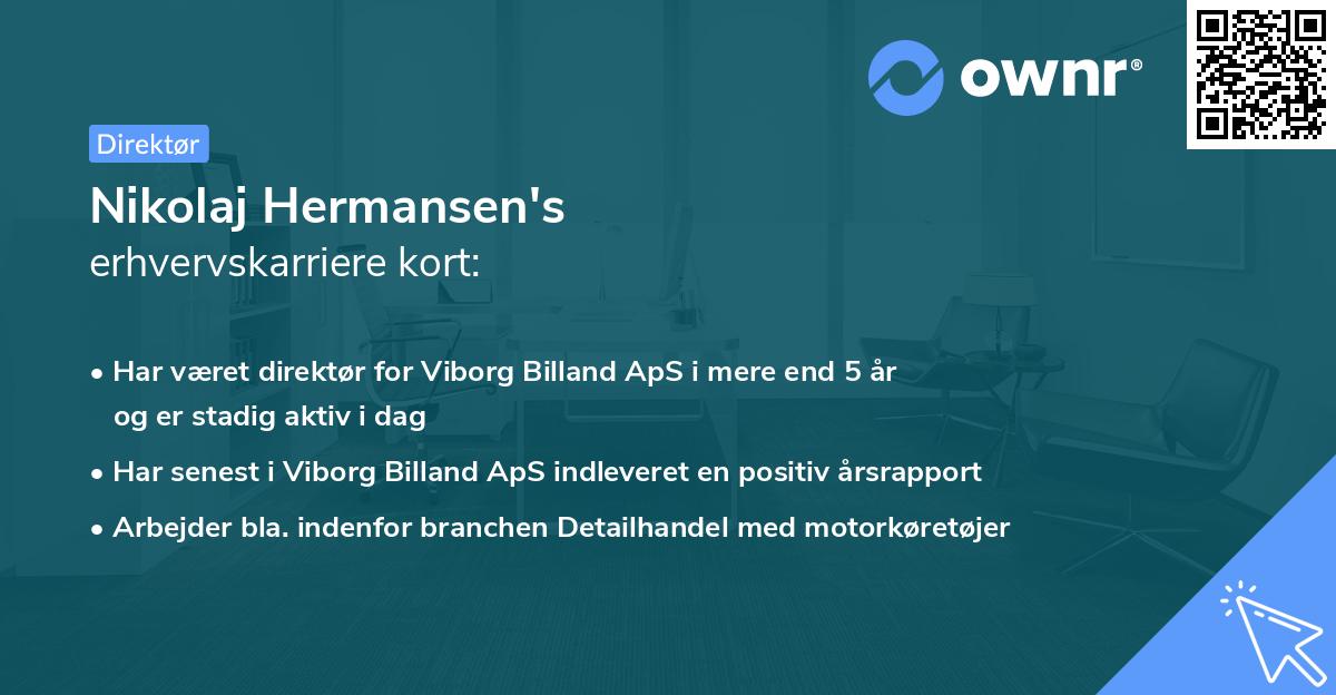 Nikolaj Hermansen's erhvervskarriere kort