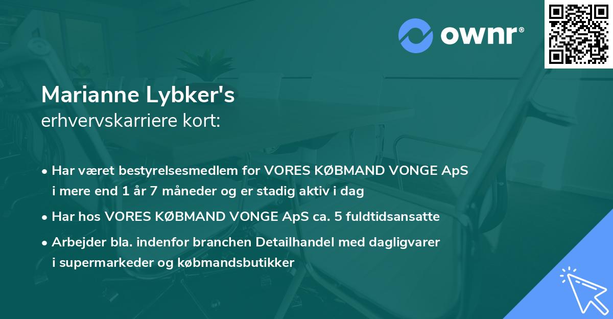 Marianne Lybker's erhvervskarriere kort
