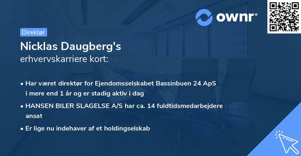 Nicklas Daugberg's erhvervskarriere kort