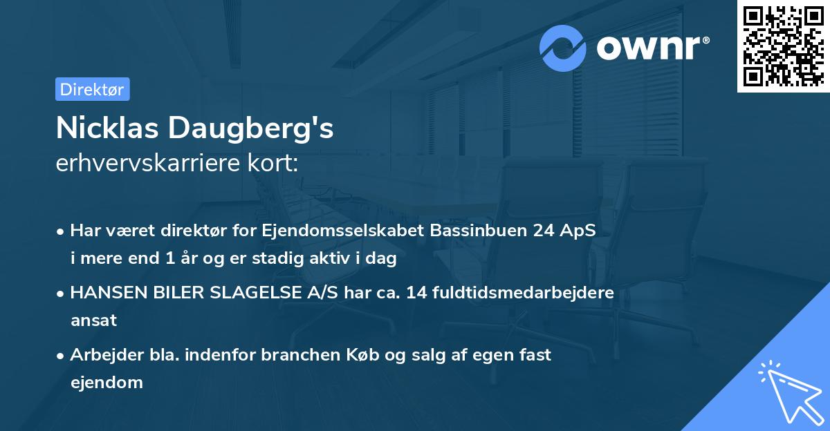 Nicklas Daugberg's erhvervskarriere kort