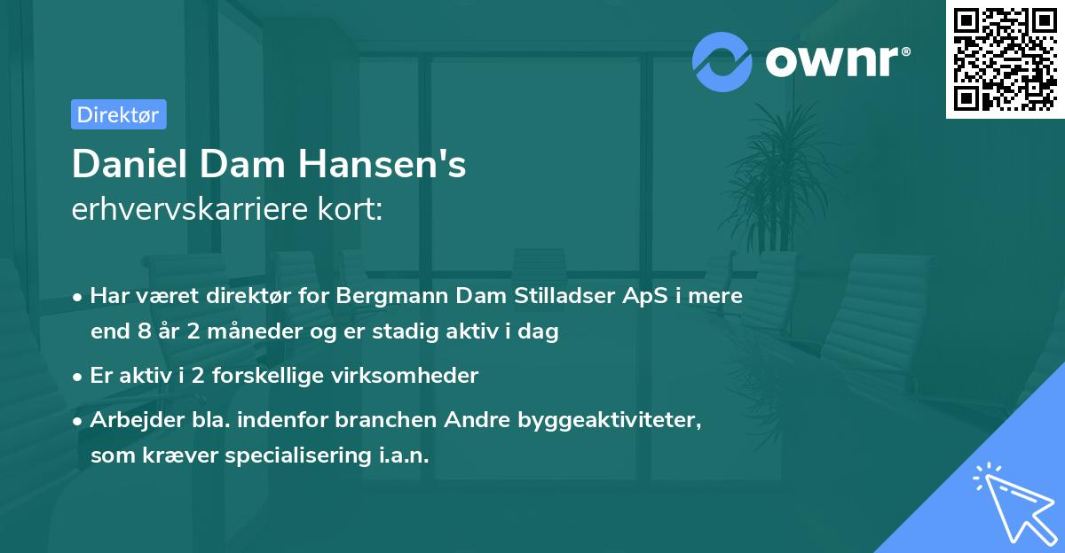 Daniel Dam Hansen's erhvervskarriere kort