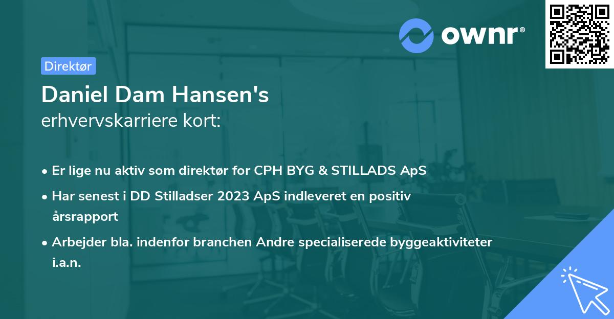 Daniel Dam Hansen's erhvervskarriere kort