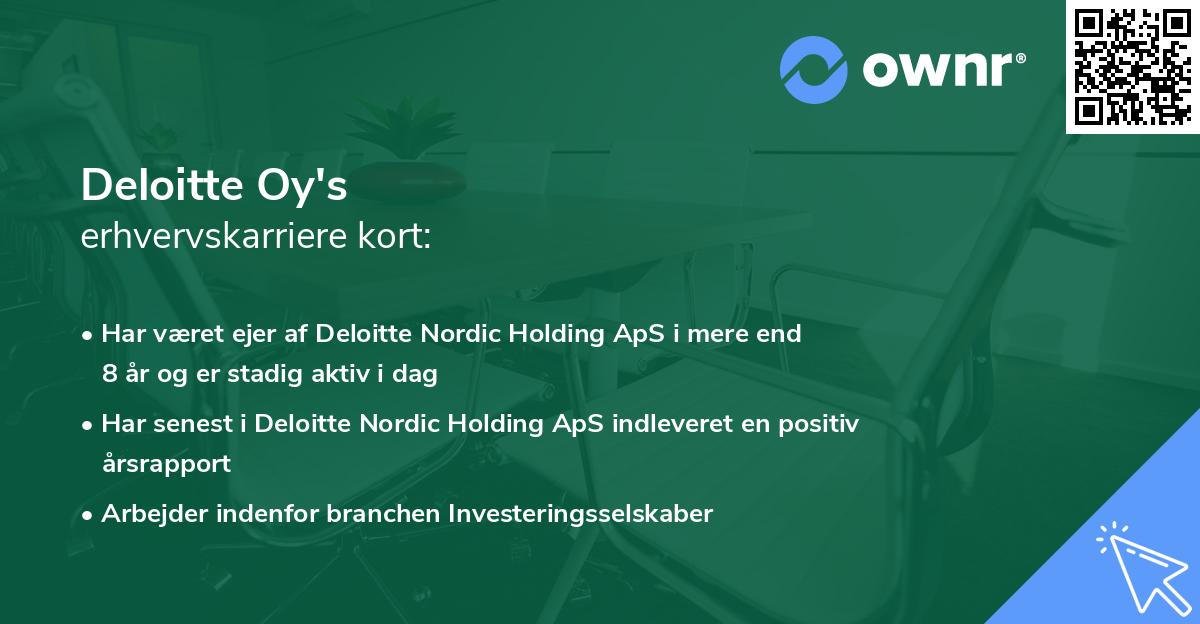 Deloitte Oy's erhvervskarriere kort