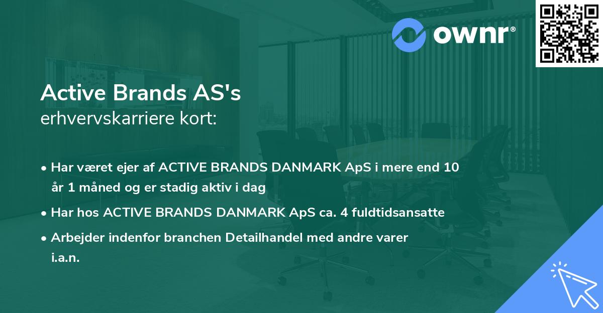 Active Brands AS's erhvervskarriere kort