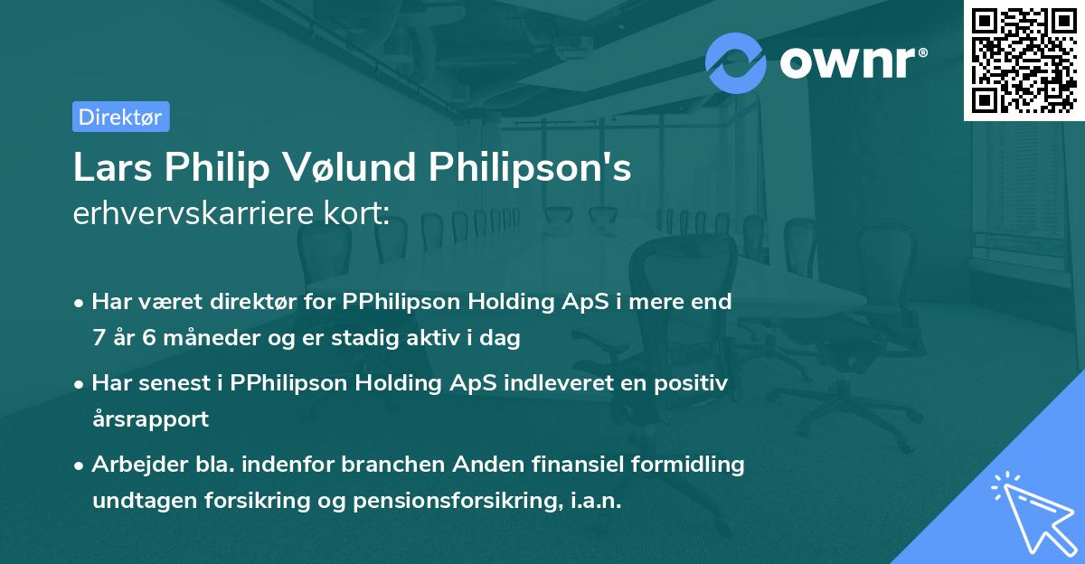 Lars Philip Vølund Philipson's erhvervskarriere kort