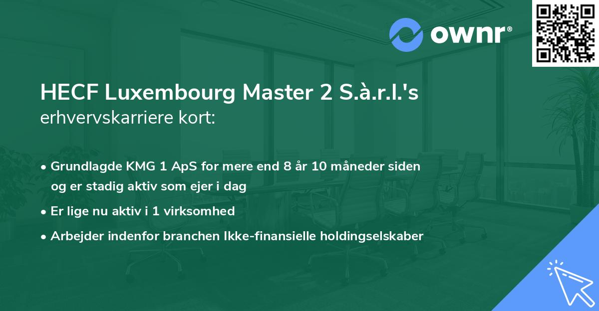 HECF Luxembourg Master 2 S.à.r.l.'s erhvervskarriere kort