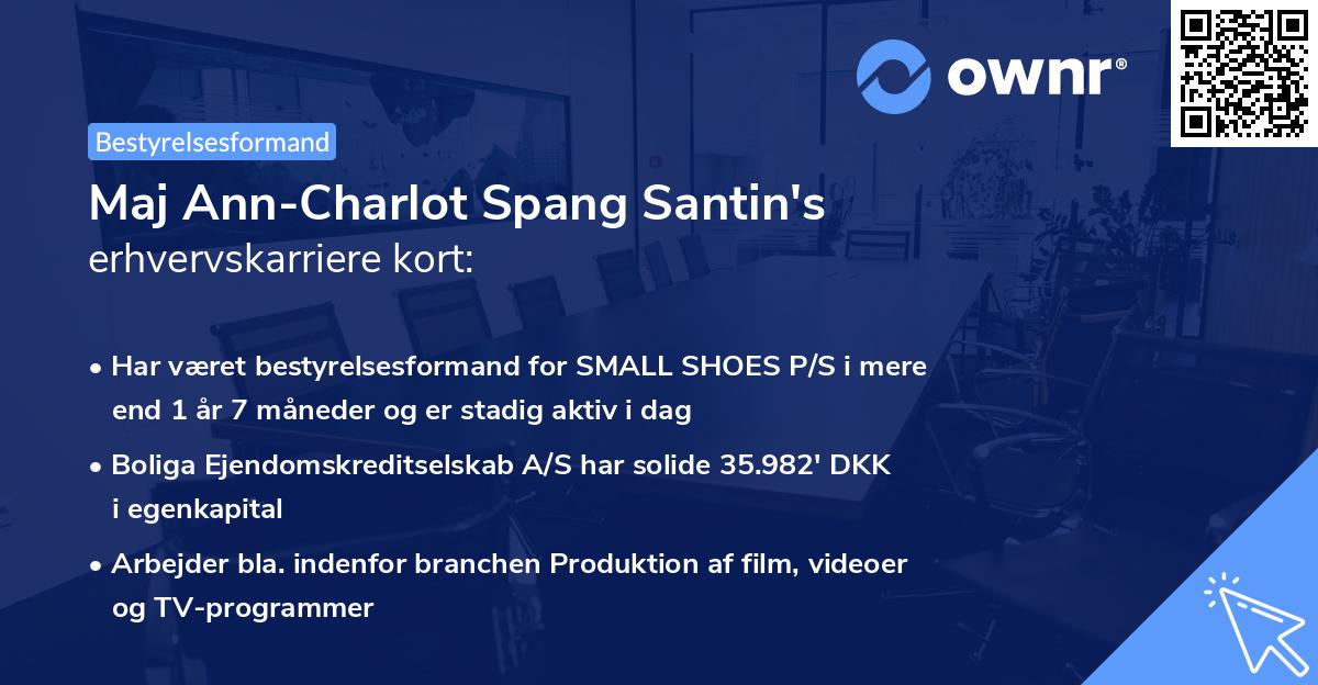 Maj Ann-Charlot Spang Santin's erhvervskarriere kort