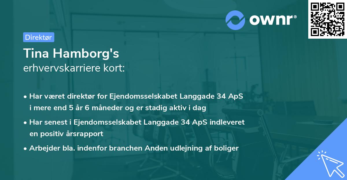 Tina Hamborg's erhvervskarriere kort