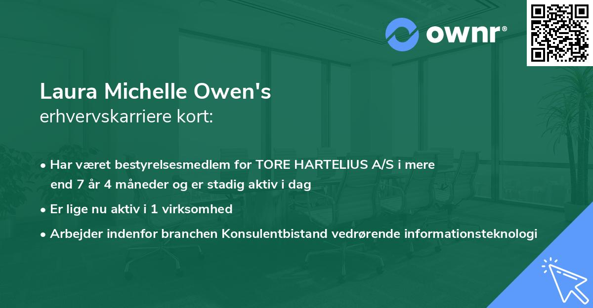 Laura Michelle Owen's erhvervskarriere kort