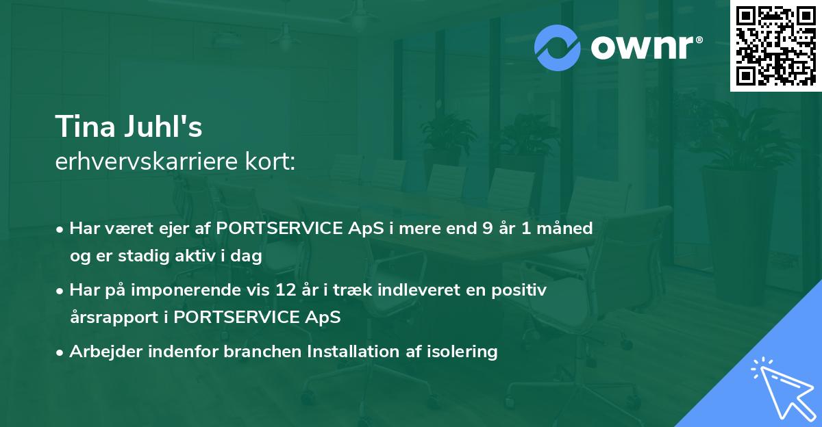 Tina Juhl's erhvervskarriere kort